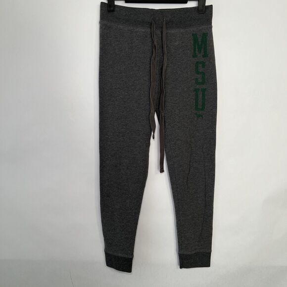 Michigan State Spartans Pink Victoria Secret Joggers Sweatpants Women Size Small - Picture 1 of 10